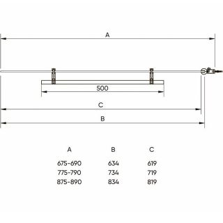 Шторка на ванну Veconi Palau PL-79B, 700x1500, черный, стекло прозрачное